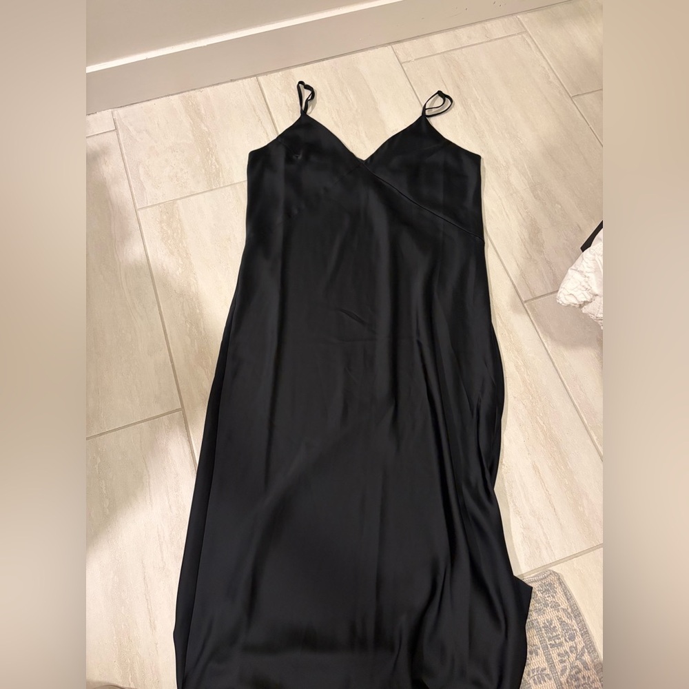 A New Day Black Midi Slip Dress Size M